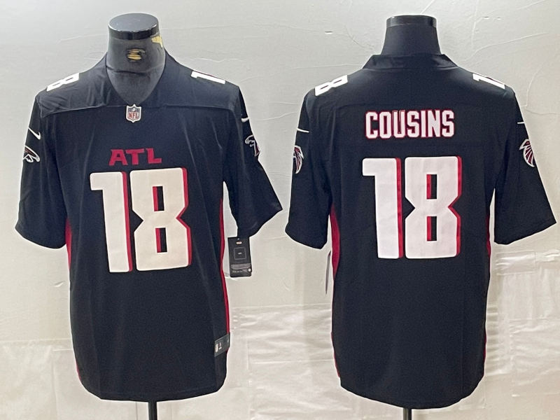 Men's Atlanta Falcons Kirk Cousins #18 Black Jersey